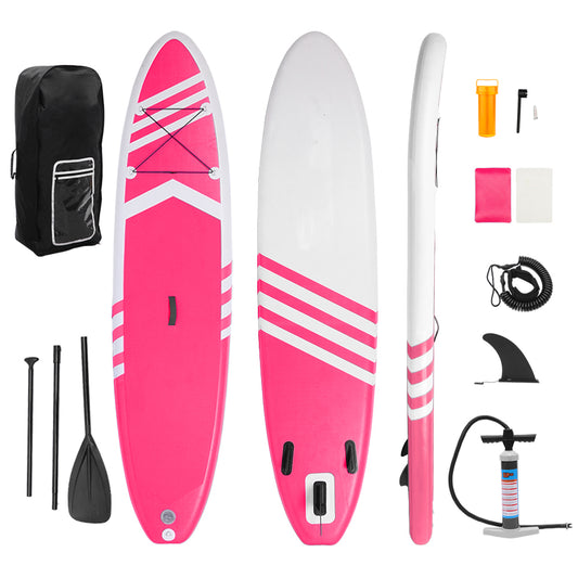 Inflatable Paddle Boards Stand Up 10.5'x30 x6 ISUP Surf Control Non-Slip Deck Standing Boat Pink