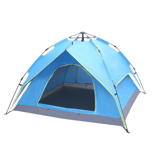 2-3 Person Double-Deck Tow-Door Hydraulic Automatic Tent Free Build Outdoor Tent Blue