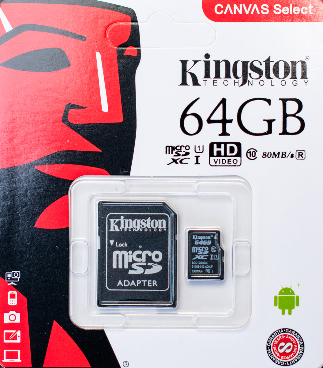 Kingston Ultra Micro SD 64GB Class 10 SDHC SDXC Memory Card & Adapter