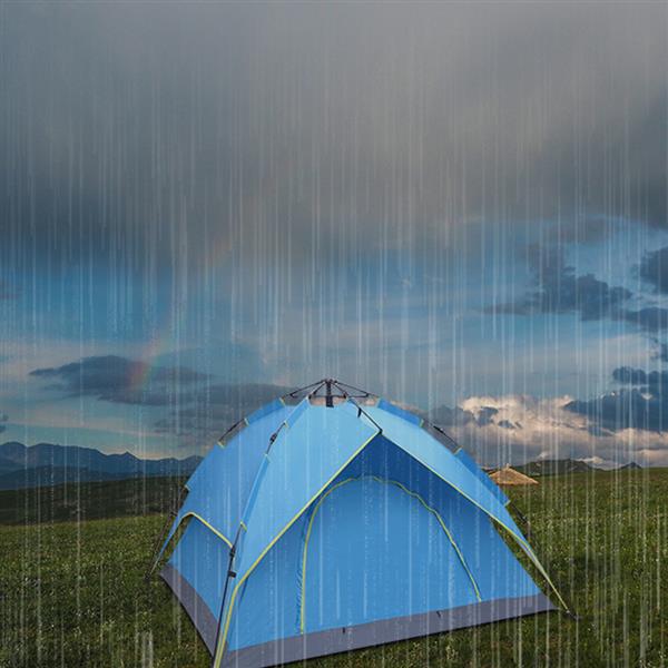 2-3 Person Double-Deck Tow-Door Hydraulic Automatic Tent Free Build Outdoor Tent Blue