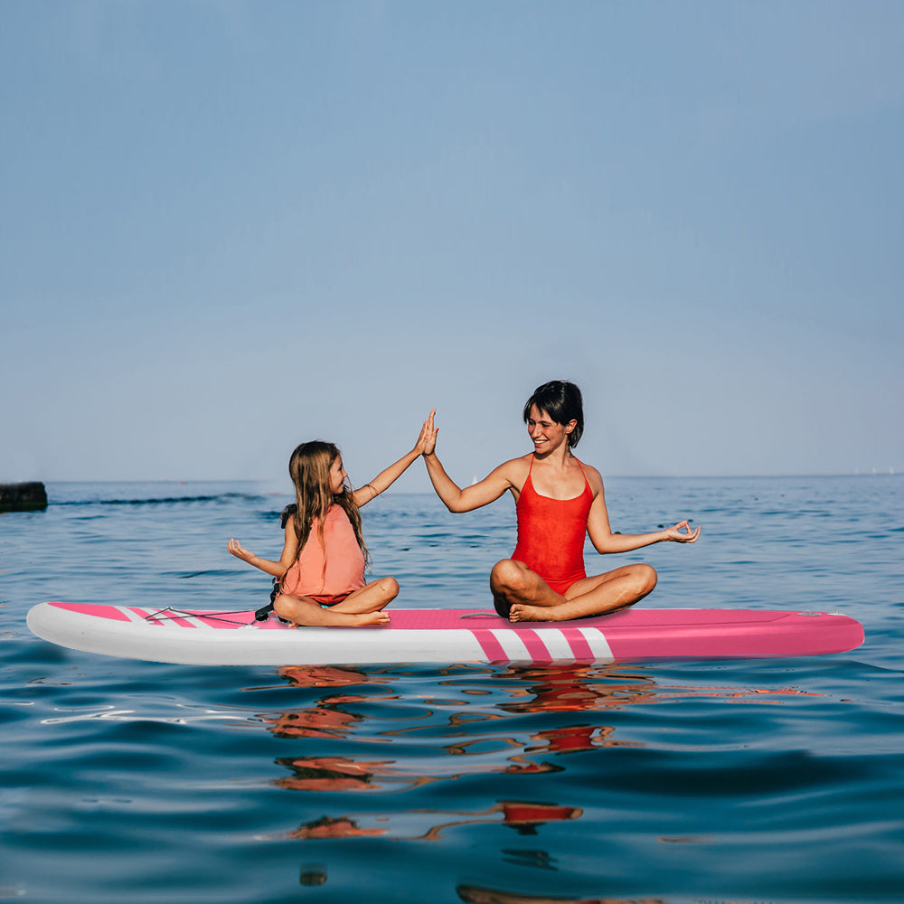 Inflatable Paddle Boards Stand Up 10.5'x30 x6 ISUP Surf Control Non-Slip Deck Standing Boat Pink