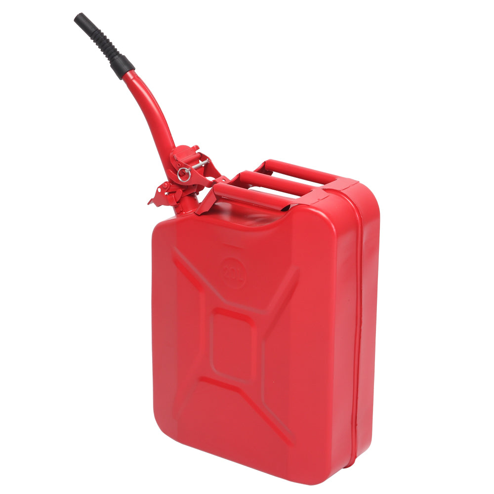 20L US Standard Cold-rolled Plate Petrol Diesel Can Gasoline Bucket with Oil Pipe Red