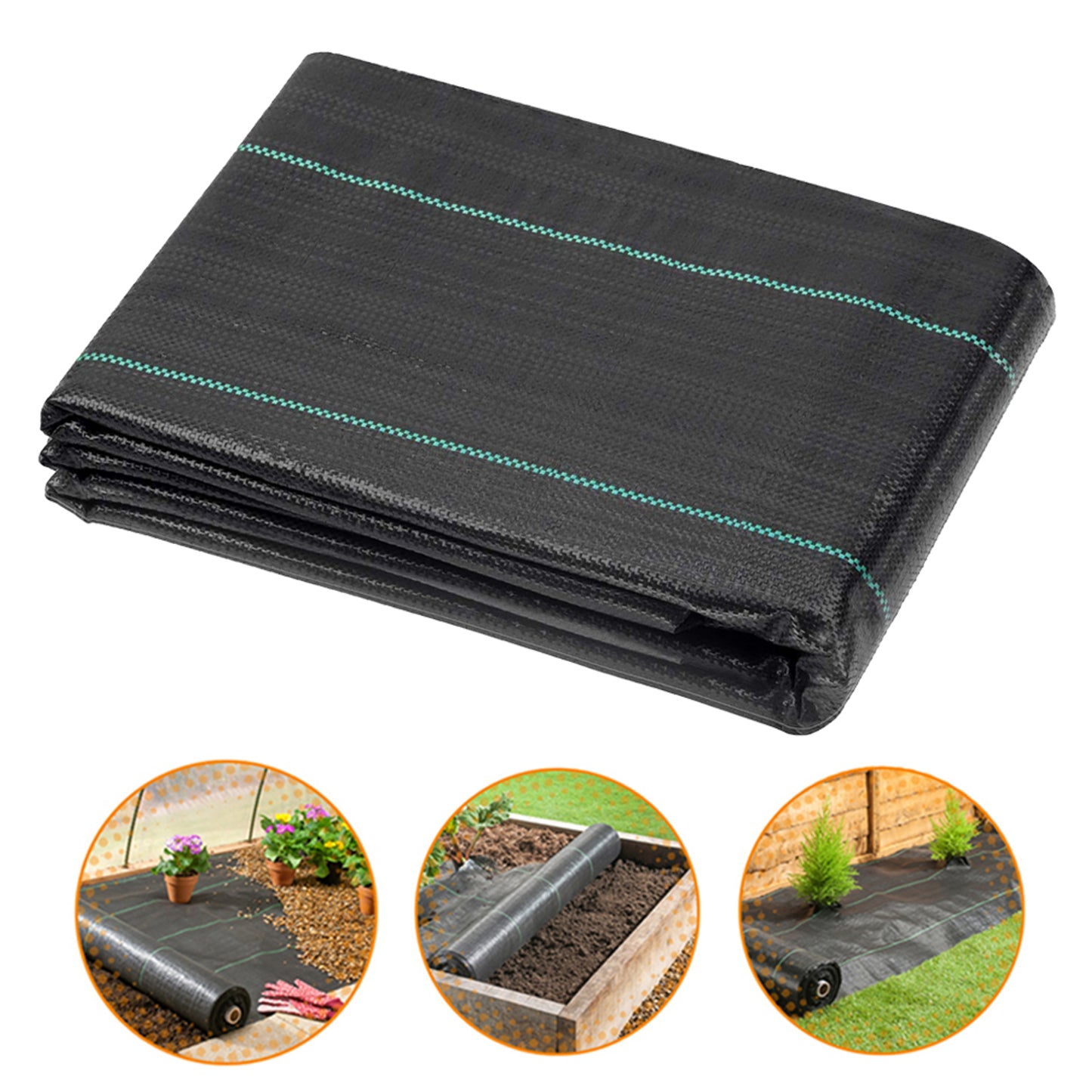 2*10M Polypropylene Weeding Cloth Black