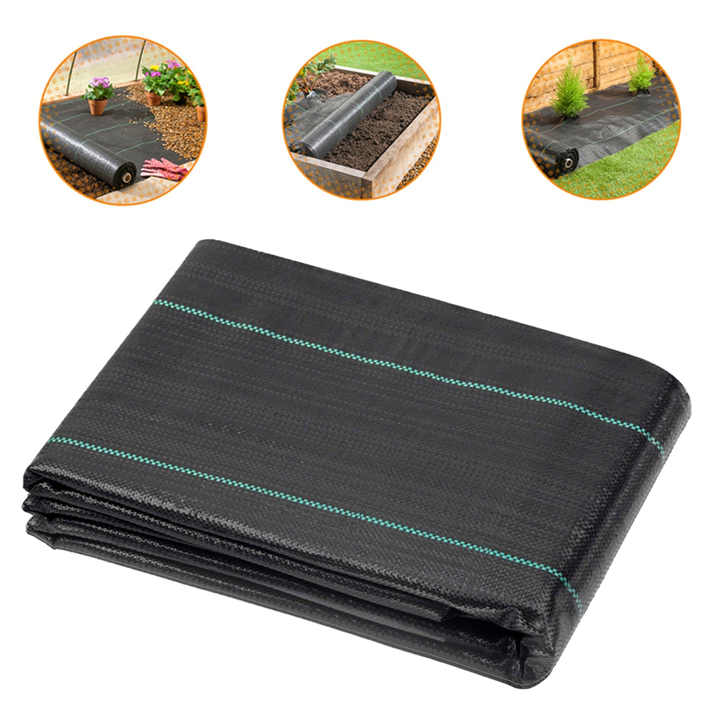 2*10M Polypropylene Weeding Cloth Black