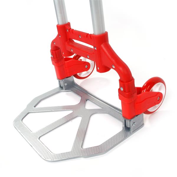 Portable Aluminium Cart Folding Dolly Push Truck Hand Collapsible Trolley Luggage Red